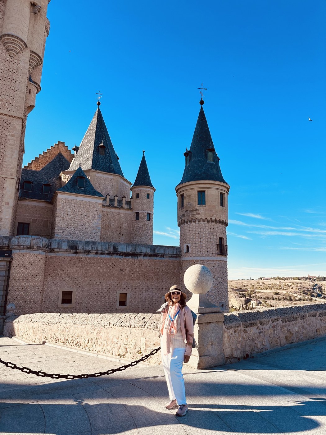 Alka on the terrace of the Alcazar of Segovia